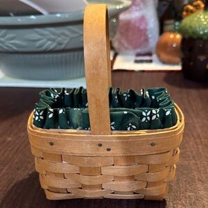 Longaberger Woven Basket with Green Liner